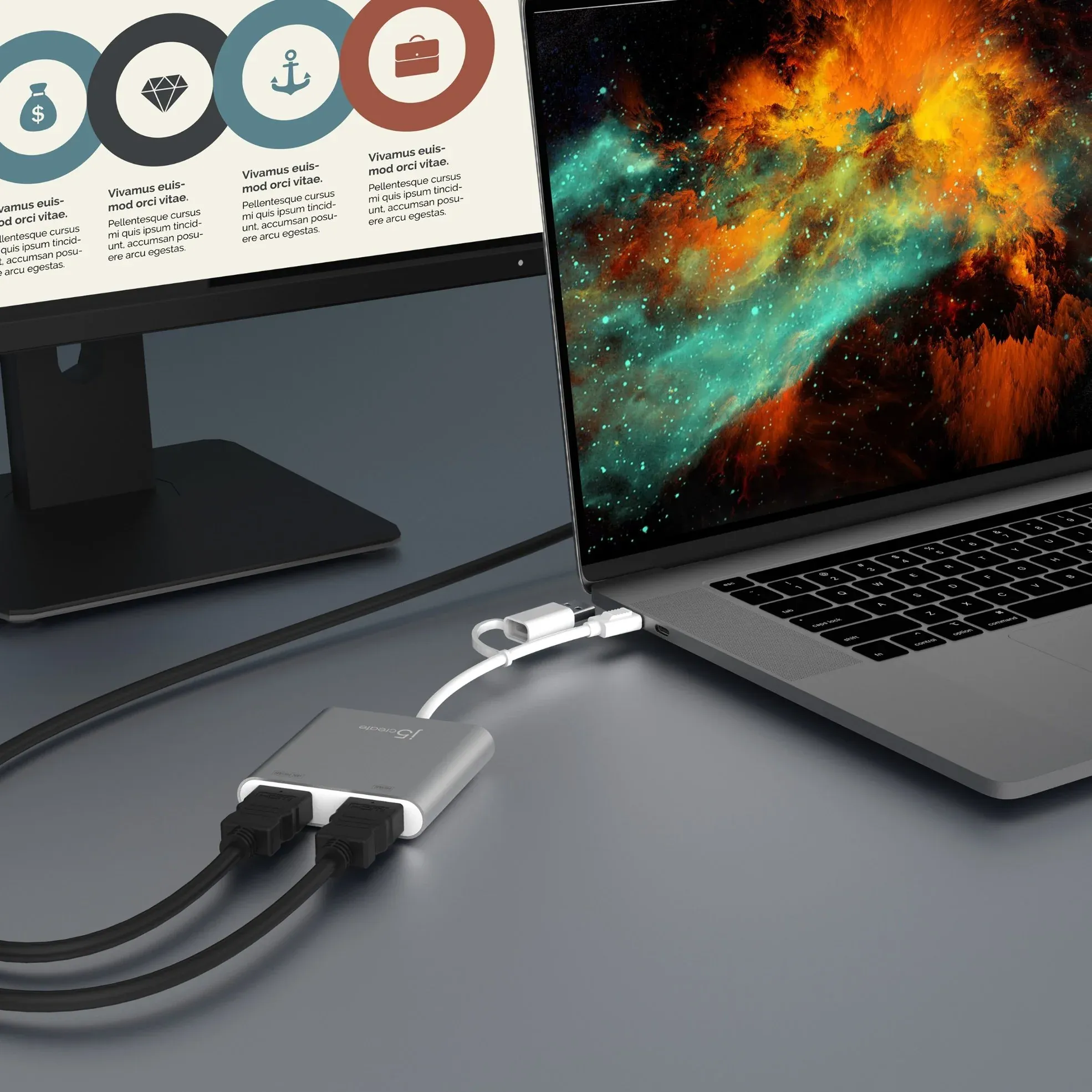 j5Create USB-C to HDMI雙外接顯示卡 (UH-JCA365)