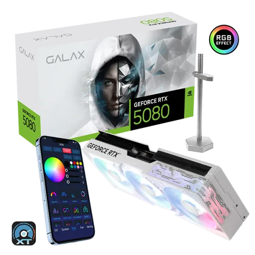 GALAX 影馳 GeForce RTX™ 5080 1-Click OC White 16GB GDDR7 白色顯示卡三風扇超頻版 (SFF-Ready)