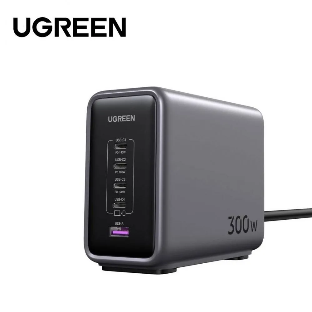 Ugreen 綠聯 Nexode 300W GaN Wall USB-C Charger 5 Ports 充電器 (CD333-90904B)