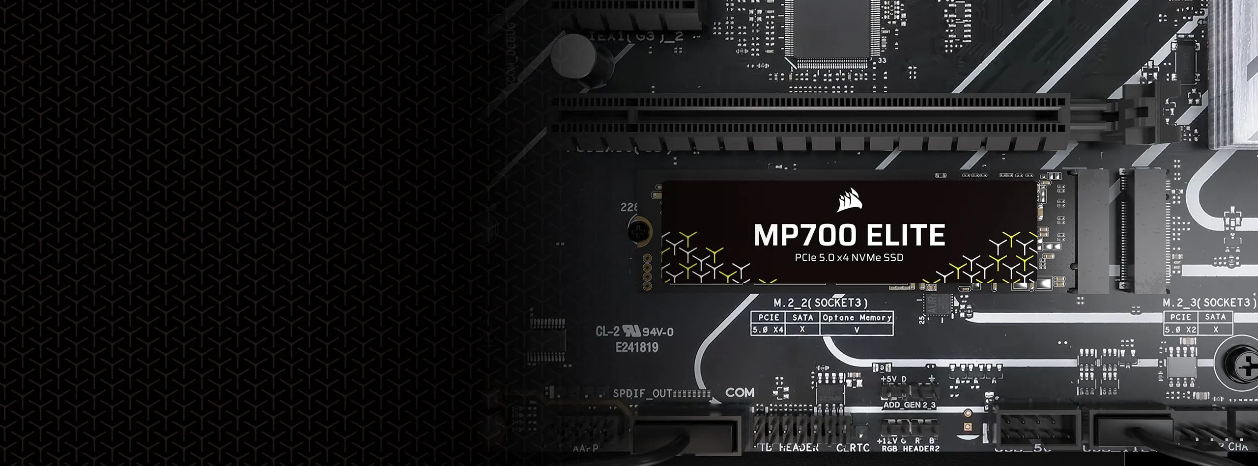 Corsair MP700 ELITE 2TB Gen 5.0x4 NVMe 2.0 M.2 SSD (固態硬碟)(CSSD-F2000GBMP700ENH)