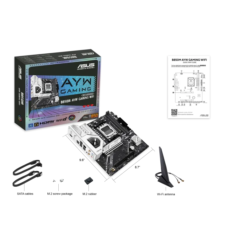 Asus 華碩 B850M AYW Gaming WiFi Micro-ATX 主機板 (DDR5/Wi-Fi/藍牙/AM5)(Centralfield 華碩主機板)