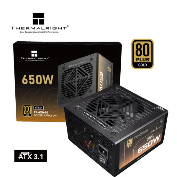 Thermalright 利民 KG-650 650W 金牌全模組黑色火牛 ATX3.1 80+ Gold 黑線 5年保 (KG-650)