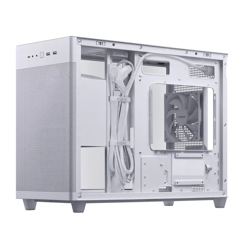 ASUS 華碩 Prime AP201 Tempered Glass Micro-ATX Case (玻璃版)(白色/White)(AAP201V)