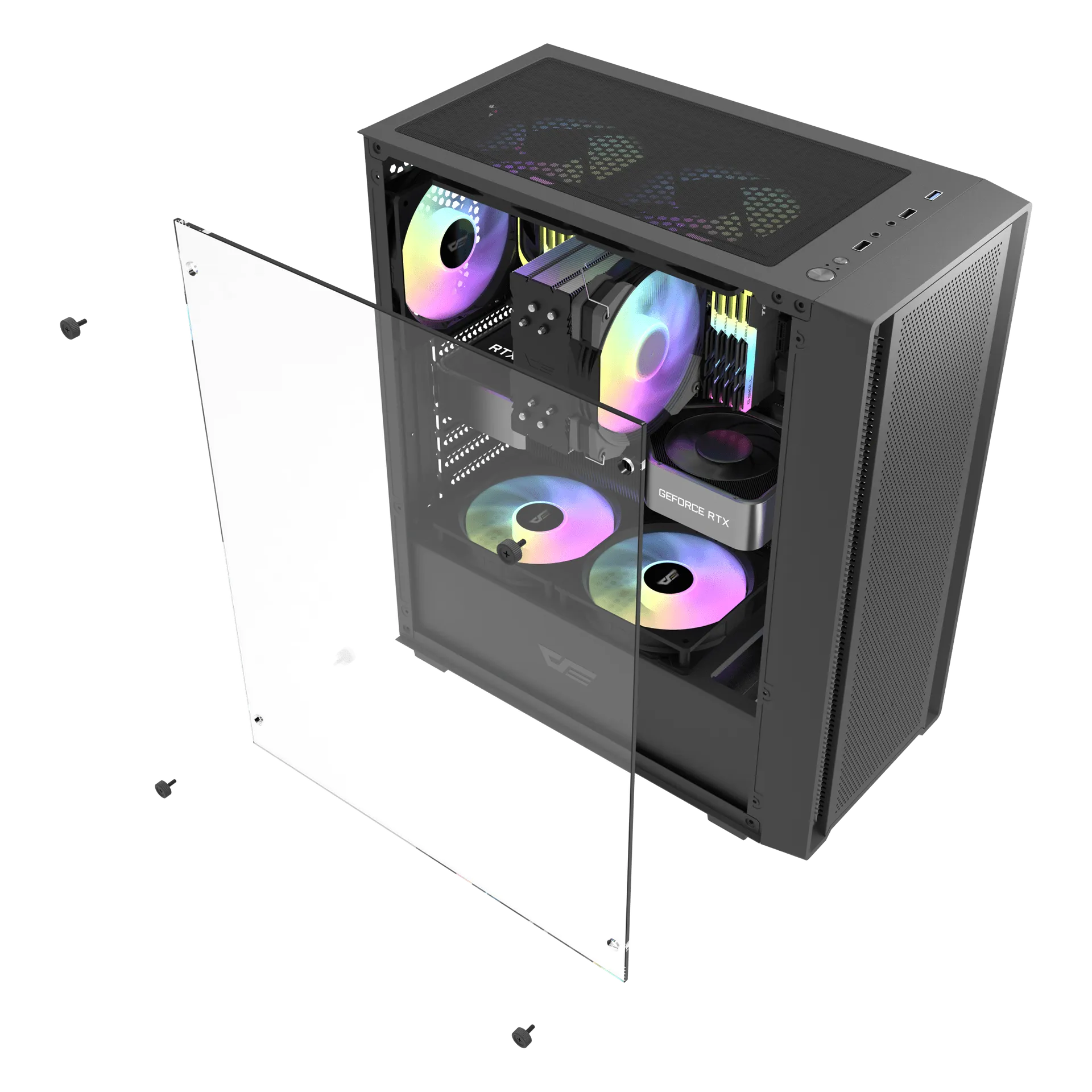 darkFlash DK353 Mini Micro-ATX Case (黑色/Black)(CA-DK353MB)(不含風扇)