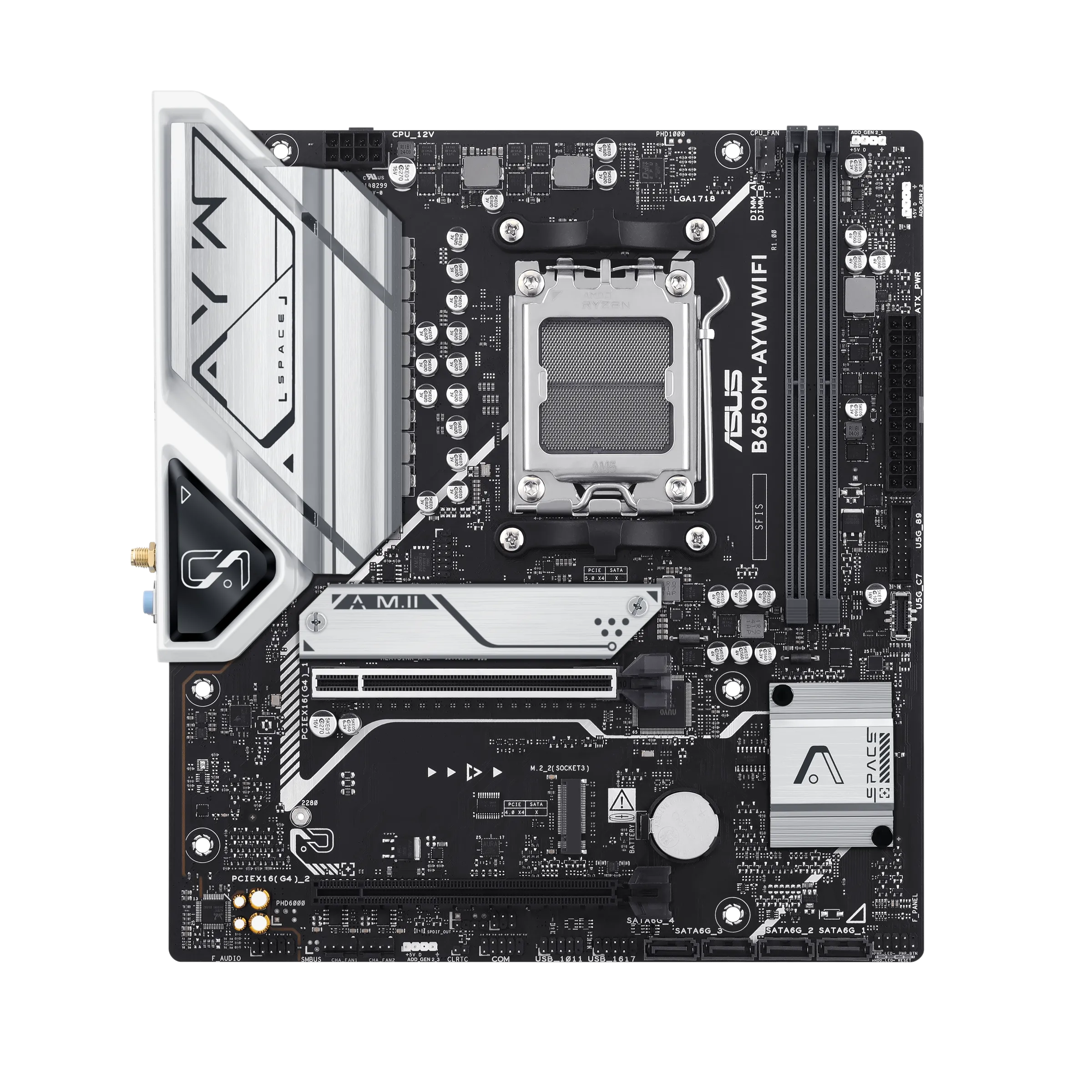 Asus 華碩 B650M-AYW WiFi Micro-ATX 主機板 (DDR5/Wi-Fi/藍牙/AM5)
