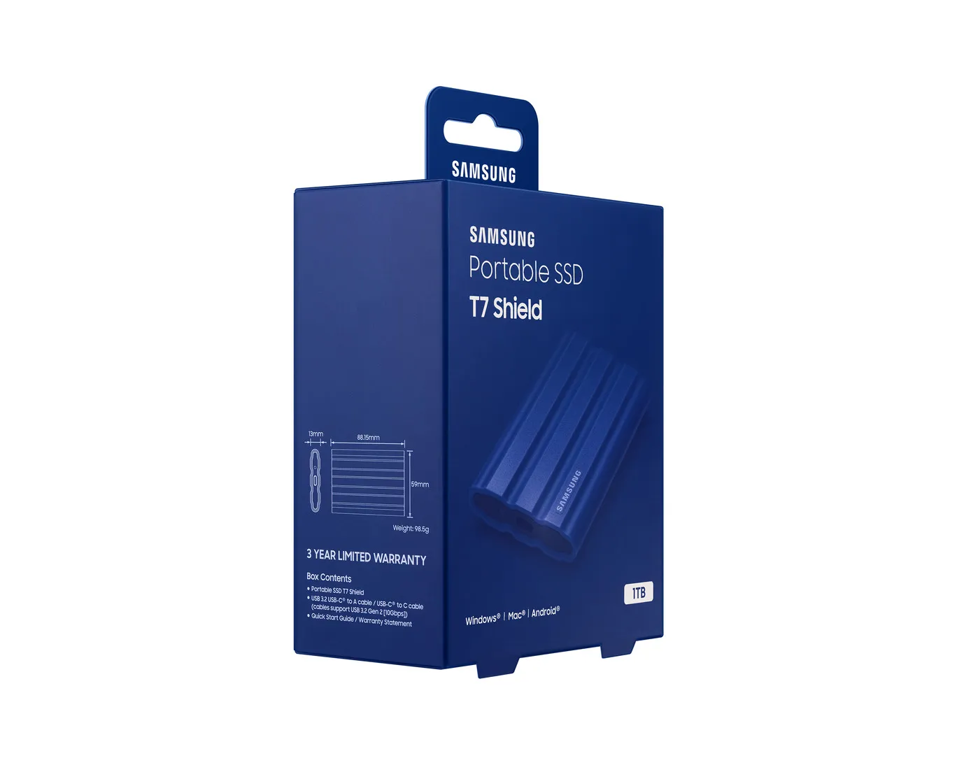 Samsung 三星 T7 Shield 1TB USB3.2 行動固態硬碟SSD (藍色)(MU-PE1T0R)