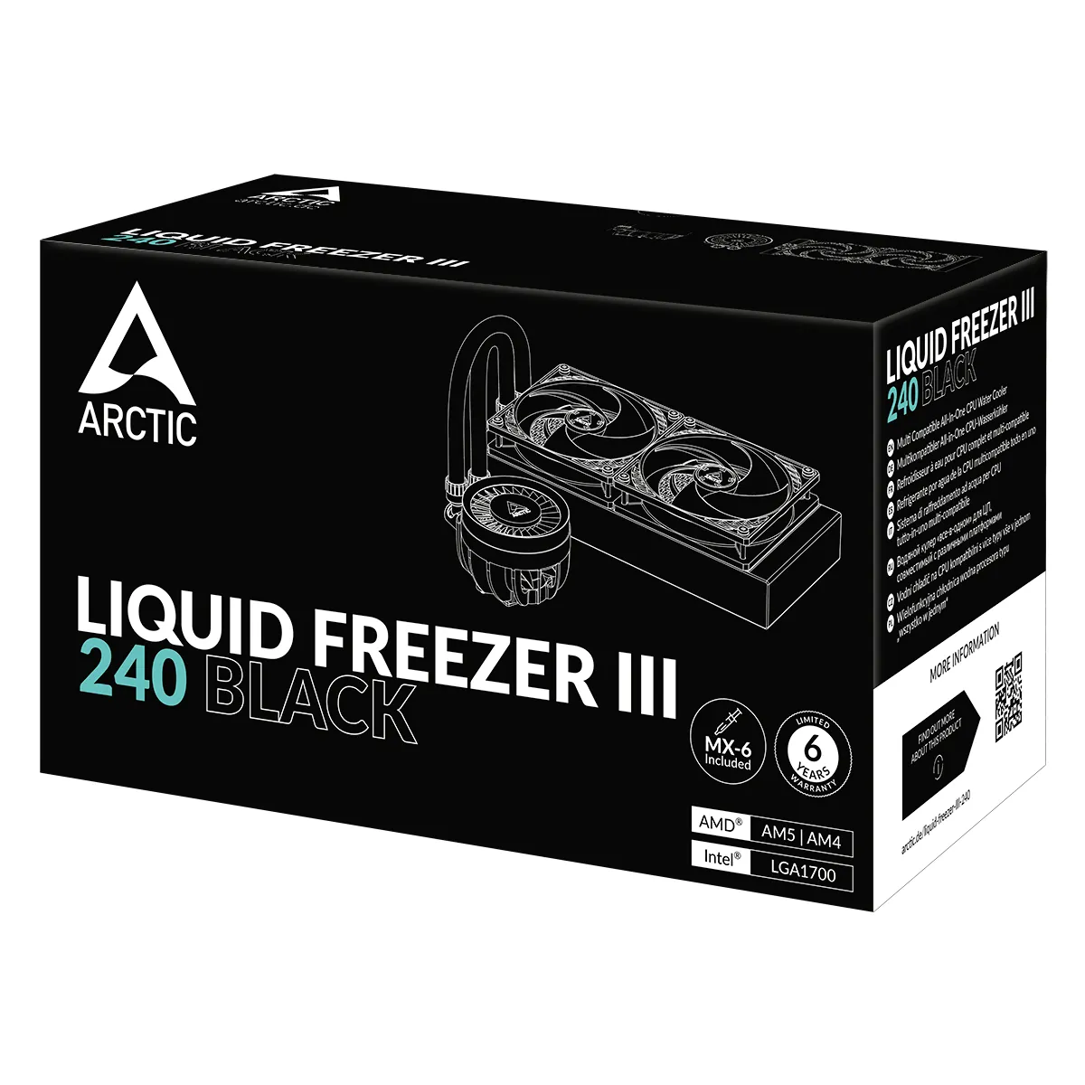 ARCTIC Liquid Freezer III 240 黑色水冷散熱器 (厚冷排)(AIO)(4895213704465)