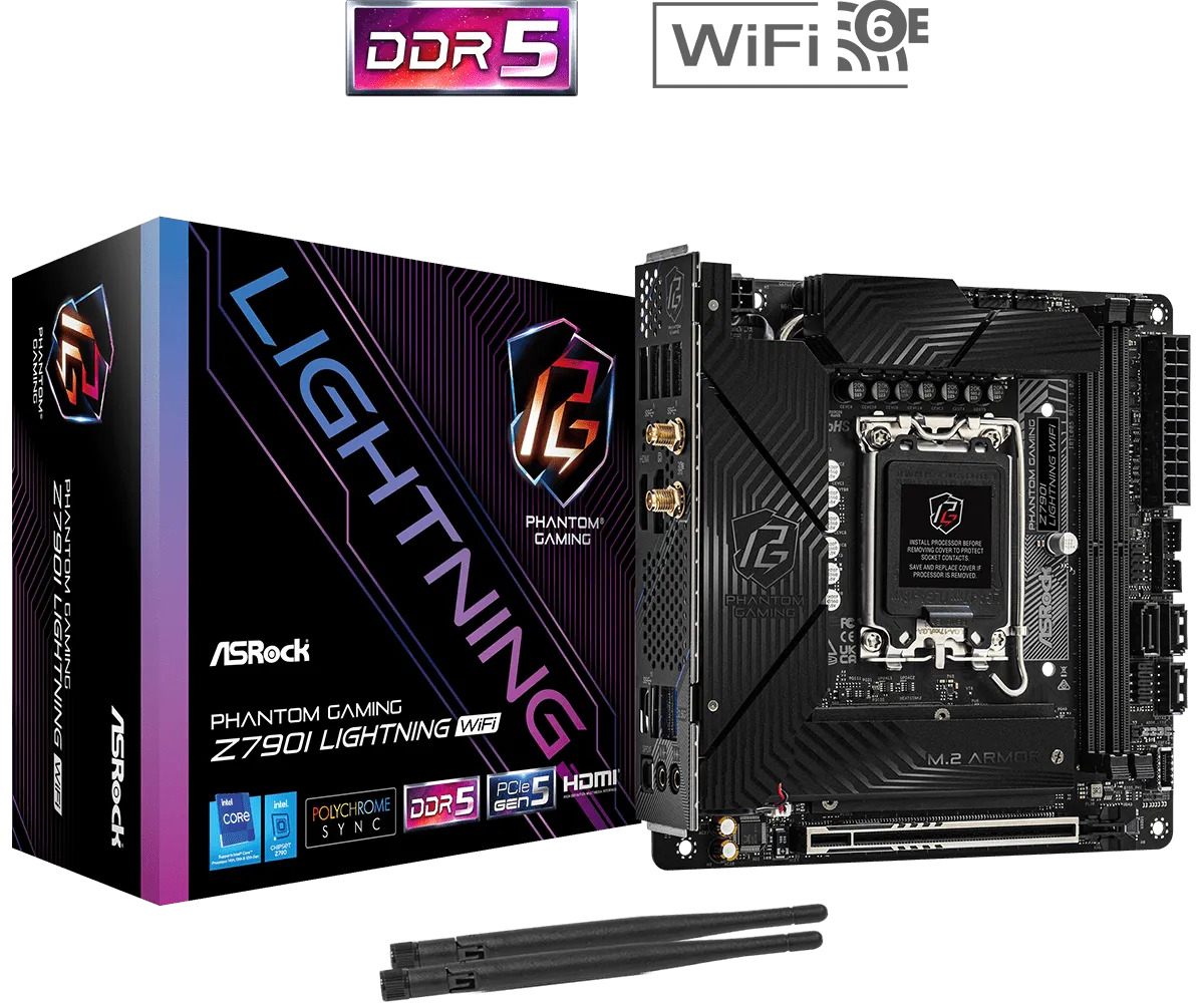 ASRock 華擎 Z790I Lightning WiFi ITX 主機板 (DDR5/Wi-Fi/藍牙/LGA 1700)