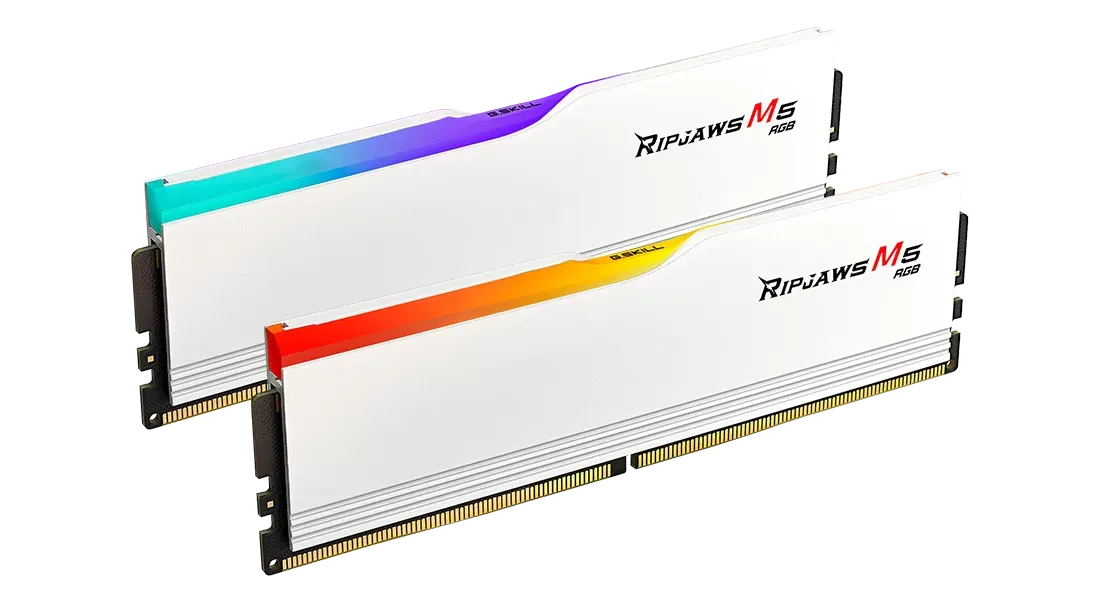 G.Skill Ripjaws M5 RGB 96GB 白色焰刃套裝 (2x48GB) D5-6400C32 (F5-6400J3239F48GX2-RM5RW)(Intel XMP)