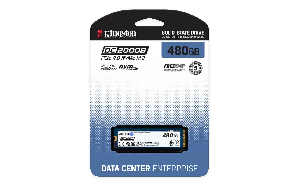 Kingston DC2000B 480GB Gen 4 M.2 Enterprise SSD (固態硬碟)(SEDC2000BM8/480G)(企業級)