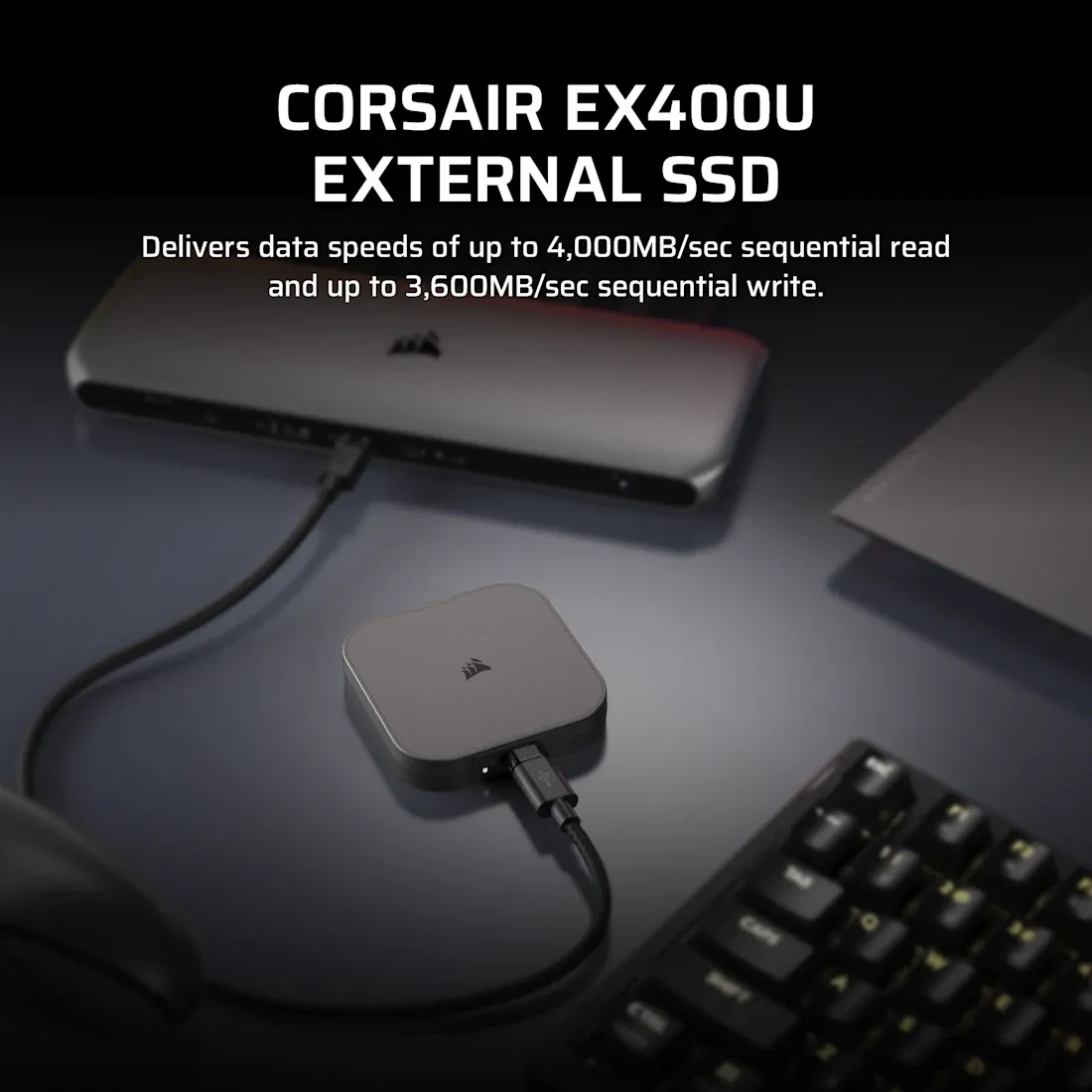 Corsair 海盜船 EX400U 1TB USB 4.0 Type-C 行動固態硬碟SSD (0.085kg)(MagSafe 磁吸)(CSSD-EX400U1TB)