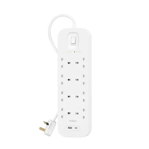 Belkin-Connect-USB-C-&-USB-A-充電-8-位防雷保護拖板-(1-x-USB-C-及-1-x-USB-A)(SRB003af2M-MY)