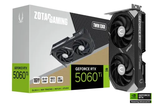 ZOTAC GAMING 索泰 GeForce RTX 5060 Ti Twin Edge  16GB GDDR7 顯示卡雙風扇版 (SFF-Ready)(ZT-B50620E-10M)