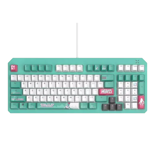 ASUS 華碩 TUF Gaming K3 Gen II 初音未來聯名版青軸鍵盤 IP57防水 光學機械RGB軸 全球限量 Hatsune Miku Edition (90MP0462-BKUA30)