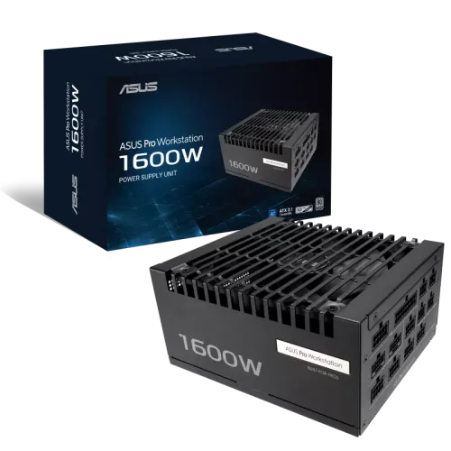 ASUS 華碩 Pro WS 1600W 白金全模組火牛 ATX3.1 80+ Platinum 原生12V-2x6 全黑蝕刻線 10年保