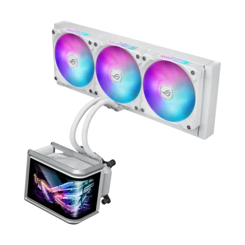 ASUS 華碩 ROG Ryuo IV SLC 360 ARGB 6.67吋曲面螢幕白色水冷散熱器 (AIO)(龍王4代)(隱藏式短水管設計)