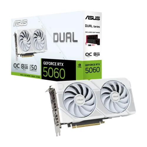 ASUS 華碩 Dual GeForce RTX 5060 OC White 8GB GDDR7 白色顯示卡雙風扇超頻版
