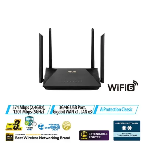 ASUS 華碩 RT-AX53U AX1800 雙頻WiFi 6 AiMesh路由器(NE-ARAX53U)
