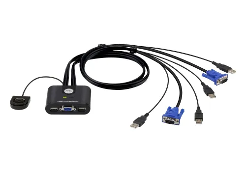 Aten-2-Port-USB-VGA-Cable-KVM-Switch-with-Remote-Port-Selector-(CS22U)